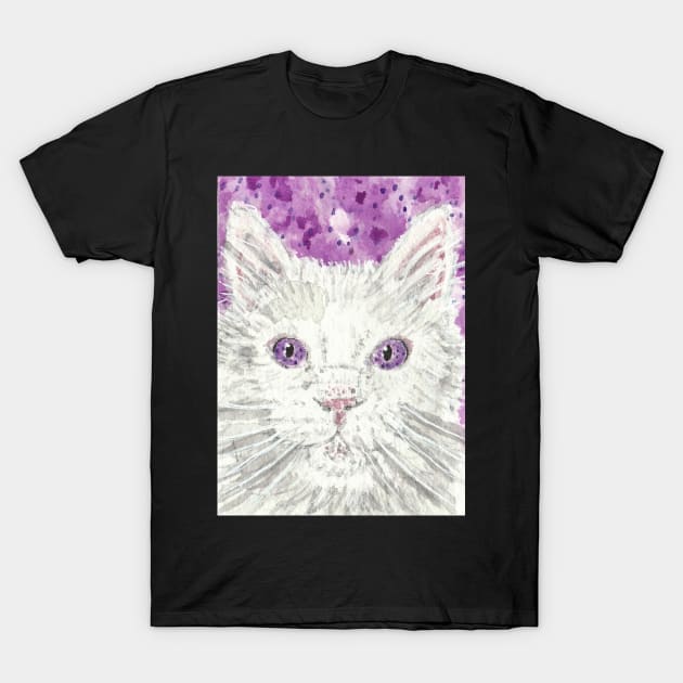 Purple eyed  cutie cat T-Shirt by SamsArtworks